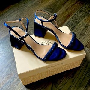 Badgley Mischka jewel navy, formal sparkly shoes